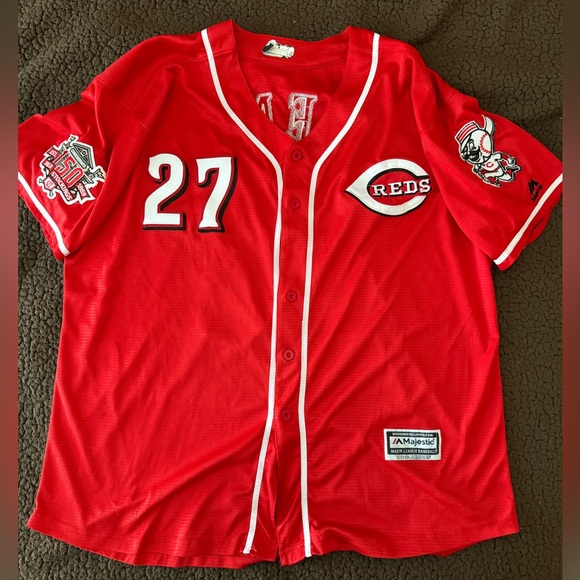VINTAGE CINCINNATI REDS (KEMP) JERSEY!!! LOADED WITH VINTAGE CINCI REDS PATCHES - Picture 1 of 13